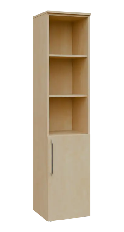 LXN 5 - 4DN3 kancelářská skříň, 1-dveřová/nika, pravá, 1800x400x400, bříza světlá