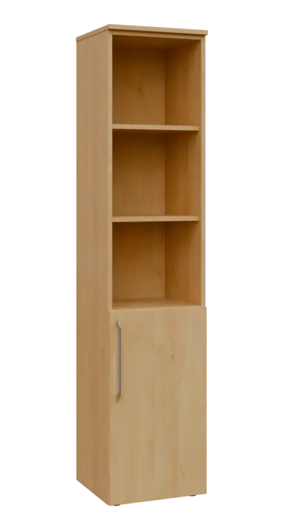 LXN 5 - 4DN3 kancelářská skříň, 1-dveřová/nika, pravá, 1800x400x400, javor horský