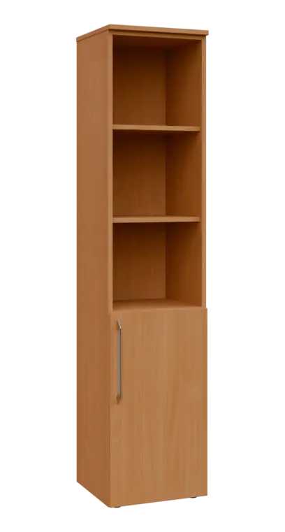 LXN 5 - 4DN3 kancelářská skříň, 1-dveřová/nika, pravá, 1800x400x400, buk royal