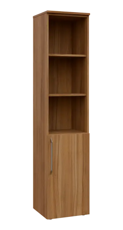 LXN 5 - 4DN3 kancelářská skříň, 1-dveřová/nika, pravá, 1800x400x400, ořech světlý