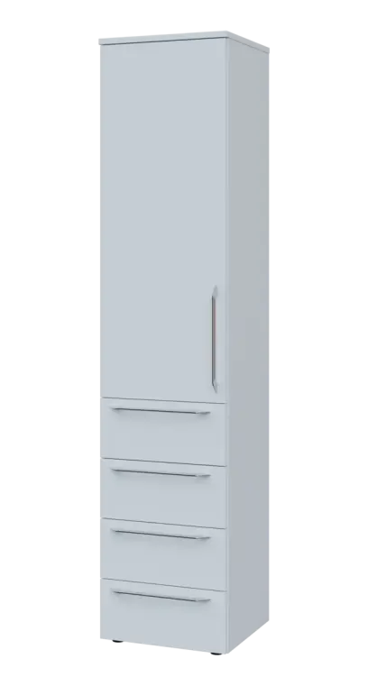LXN 5 - 44ZD kancelářská skříň, 4-zásuvková/1-dveřová, levá, 1800x400x400, bílá