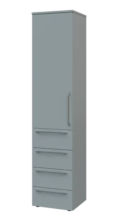 LXN 5 - 44ZD kancelářská skříň, 4-zásuvková/1-dveřová, levá, 1800x400x400, šedá