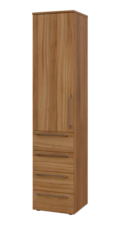 LXN 5 - 44ZD kancelářská skříň, 4-zásuvková/1-dveřová, levá, 1800x400x400, ořech světlý