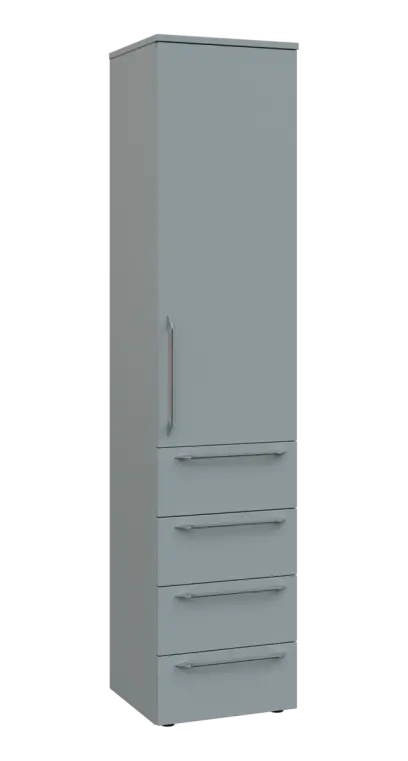 LXN 5 - 44ZD kancelářská skříň, 4-zásuvková/1-dveřová, pravá, 1800x400x400, šedá