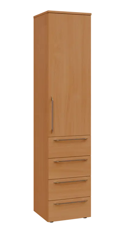 LXN 5 - 44ZD kancelářská skříň, 4-zásuvková/1-dveřová, pravá, 1800x400x400, buk royal