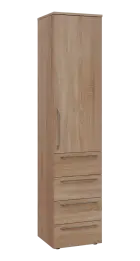 LXN 5 - 44ZD kancelářská skříň, 4-zásuvková/1-dveřová, pravá, 1800x400x400, dub bardolino