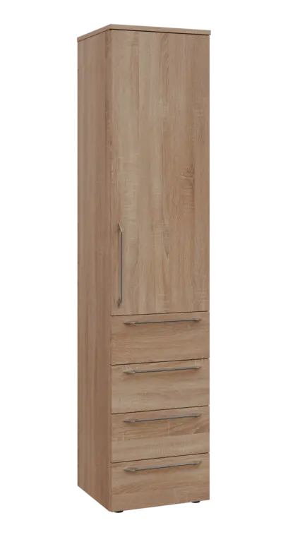 LXN 5 - 44ZD kancelářská skříň, 4-zásuvková/1-dveřová, pravá, 1800x400x400, dub bardolino