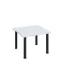 G-43 Konferenční stolek 700 x 700 mm, deska 25 mm, bílá / nohy černé RAL9005