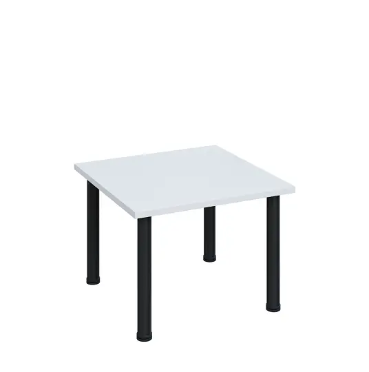 G-43 Konferenční stolek 700 x 700 mm, deska 25 mm, bílá / nohy černé RAL9005