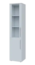 LXN 5 - 4DS kancelářská skříň, 2-dveřová/prosklená, levá, 1800x400x400, bílá