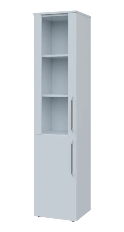 LXN 5 - 4DS kancelářská skříň, 2-dveřová/prosklená, levá, 1800x400x400, bílá