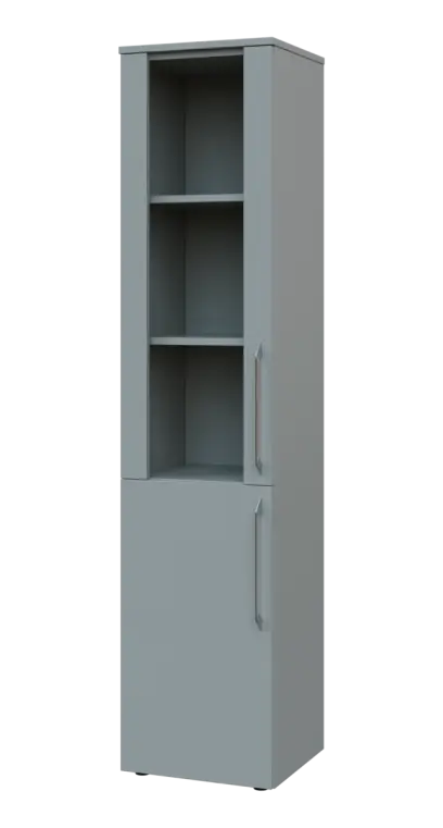 LXN 5 - 4DS kancelářská skříň, 2-dveřová/prosklená, levá, 1800x400x400, šedá