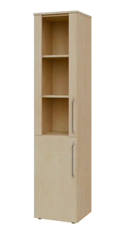 LXN 5 - 4DS kancelářská skříň, 2-dveřová/prosklená, levá, 1800x400x400, bříza světlá