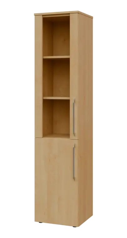 LXN 5 - 4DS kancelářská skříň, 2-dveřová/prosklená, levá, 1800x400x400, javor horský