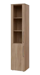 LXN 5 - 4DS kancelářská skříň, 2-dveřová/prosklená, levá, 1800x400x400, dub bardolino