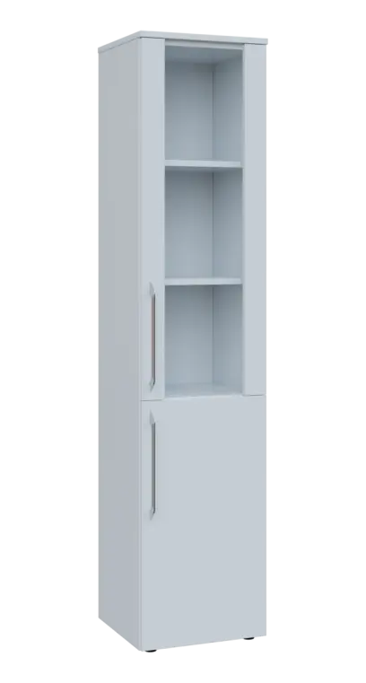 LXN 5 - 4DS kancelářská skříň, 2-dveřová/prosklená, pravá, 1800x400x400, bílá