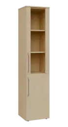 LXN 5 - 4DS kancelářská skříň, 2-dveřová/prosklená, pravá, 1800x400x400, bříza světlá