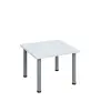 G-43 Konferenční stolek 700 x 700 mm, deska 25 mm, bílá / nohy stříbrné RAL9006