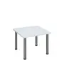 G-43 Konferenční stolek 700 x 700 mm, deska 25 mm, bílá / nohy chrom