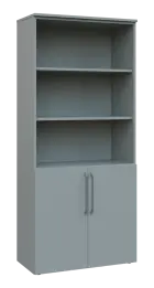 LXN 5 - 8DN3 kancelářská skříň, 2-dveřová/nika, 1800x800x400, šedá