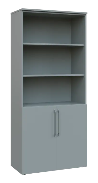 LXN 5 - 8DN3 kancelářská skříň, 2-dveřová/nika, 1800x800x400, šedá