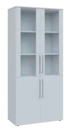 LXN 5 - 8DS kancelářská skříň, 4-dveřová/prosklená, 1800x800x400, bílá