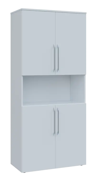 LXN 5 - 84DN kancelářská skříň, 4-dveřová/nika, 1800x800x400, bílá