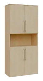LXN 5 - 84DN kancelářská skříň, 4-dveřová/nika, 1800x800x400, bříza světlá