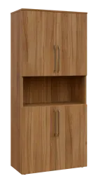 LXN 5 - 84DN kancelářská skříň, 4-dveřová/nika, 1800x800x400, ořech světlý