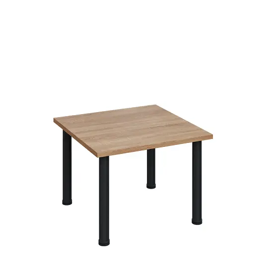 G-43 Konferenční stolek 700 x 700 mm, deska 25 mm, dub bardolino / nohy černé RAL9005