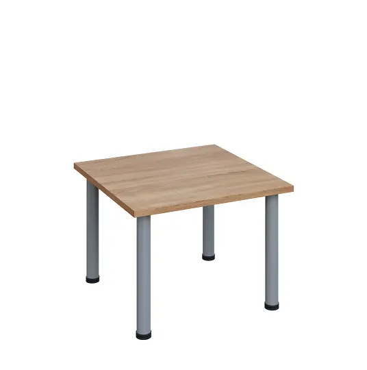 G-43 Konferenční stolek 700 x 700 mm, deska 25 mm, dub bardolino / nohy stříbrné RAL9006