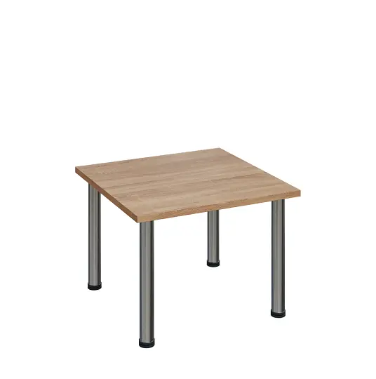 G-43 Konferenční stolek 700 x 700 mm, deska 25 mm, dub bardolino / nohy chrom