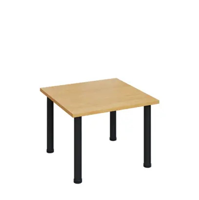 G-43 Konferenční stolek 700 x 700 mm, deska 25 mm, javor horský / nohy černé RAL9005