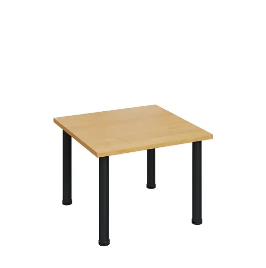 G-43 Konferenční stolek 700 x 700 mm, deska 25 mm, javor horský / nohy černé RAL9005
