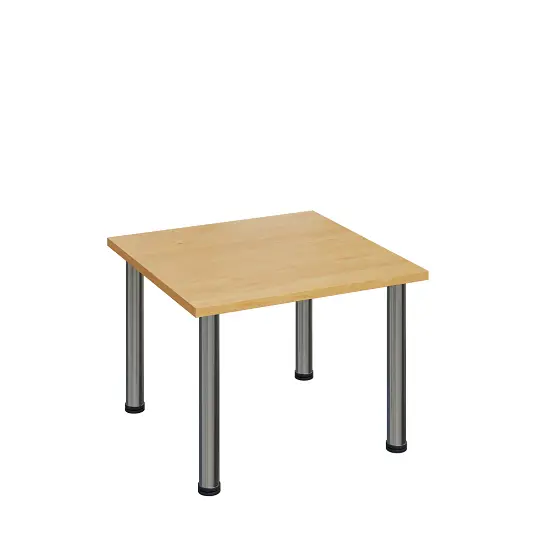 G-43 Konferenční stolek 700 x 700 mm, deska 25 mm, javor horský / nohy chrom