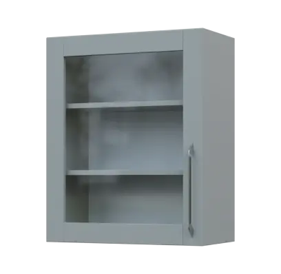 LXH - 6S horní skříňka, 1-dveřová, prosklená, levá, 730x600x300, šedá