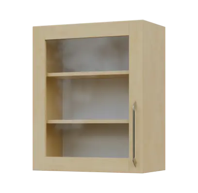 LXH - 6S horní skříňka, 1-dveřová, prosklená, levá, 730x600x300, bříza světlá