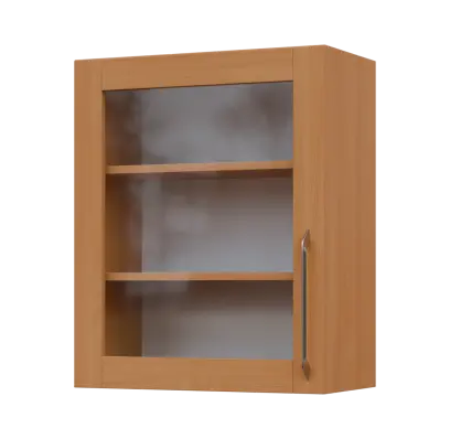 LXH - 6S horní skříňka, 1-dveřová, prosklená, levá, 730x600x300, buk royal