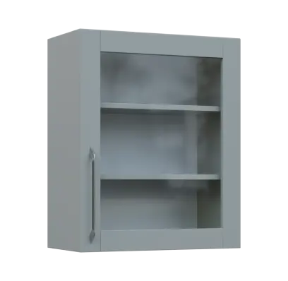 LXH - 6S horní skříňka, 1-dveřová, prosklená, pravá, 730x600x300, šedá
