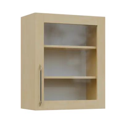 LXH - 6S horní skříňka, 1-dveřová, prosklená, pravá, 730x600x300, bříza světlá