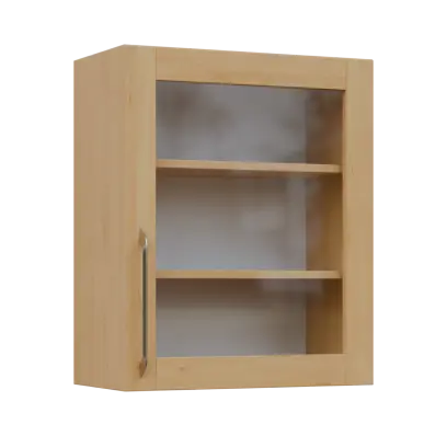 LXH - 6S horní skříňka, 1-dveřová, prosklená, pravá, 730x600x300, javor horský