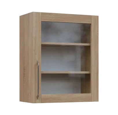 LXH - 6S horní skříňka, 1-dveřová, prosklená, pravá, 730x600x300, dub bardolino