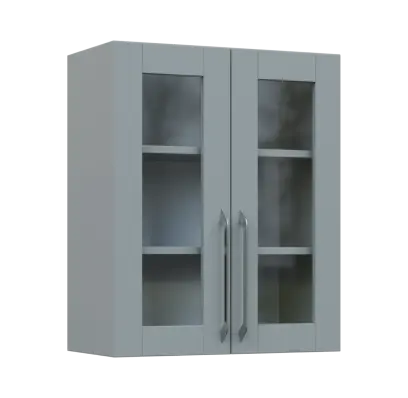 LXH - 6S2 horní skříňka, 2-dveřová, prosklená, 730x600x300, šedá