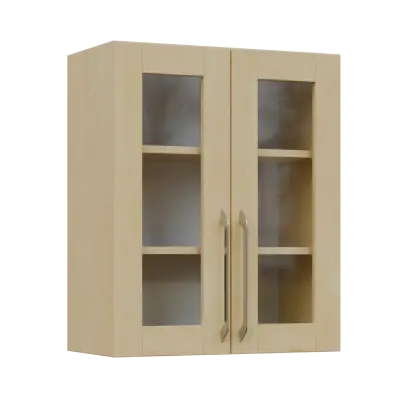 LXH - 6S2 horní skříňka, 2-dveřová, prosklená, 730x600x300, bříza světlá