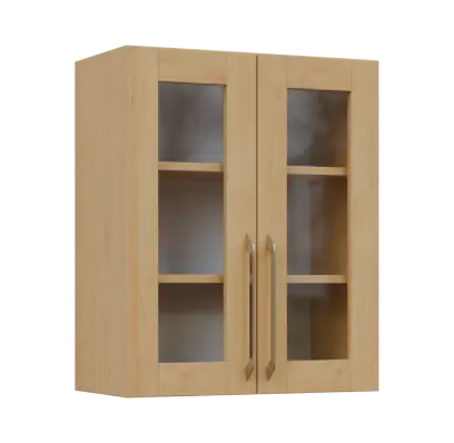 LXH - 6S2 horní skříňka, 2-dveřová, prosklená, 730x600x300, javor horský