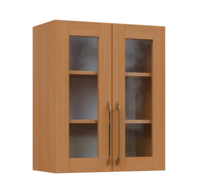 LXH - 6S2 horní skříňka, 2-dveřová, prosklená, 730x600x300, buk royal