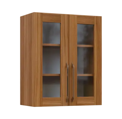 LXH - 6S2 horní skříňka, 2-dveřová, prosklená, 730x600x300, ořech světlý