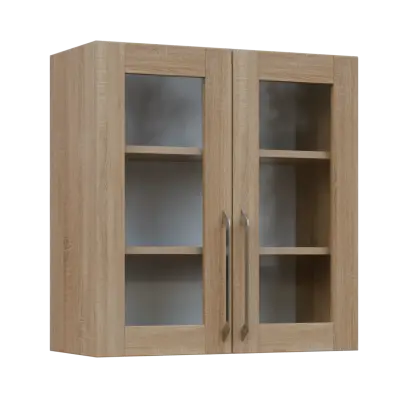 LXH - 7S horní skříňka, 2-dveřová, prosklená, 730x700x300, dub bardolino