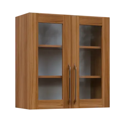 LXH - 7S horní skříňka, 2-dveřová, prosklená, 730x700x300, ořech světlý