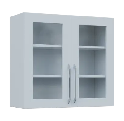 LXH - 8S horní skříňka, 2-dveřová, prosklená, 730x800x300, bílá